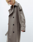 PASTEL KHAKI TRENCH COAT IN WOOL