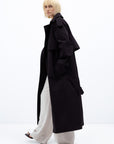 OVERSIZED BLACK TRENCH COAT