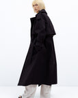 OVERSIZED BLACK TRENCH COAT