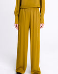 DARK MUSTARD WIDE-LEG TROUSERS