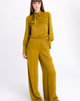 DARK MUSTARD WIDE-LEG TROUSERS