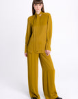 DARK MUSTARD WIDE-LEG TROUSERS