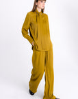 DARK MUSTARD WIDE-LEG TROUSERS