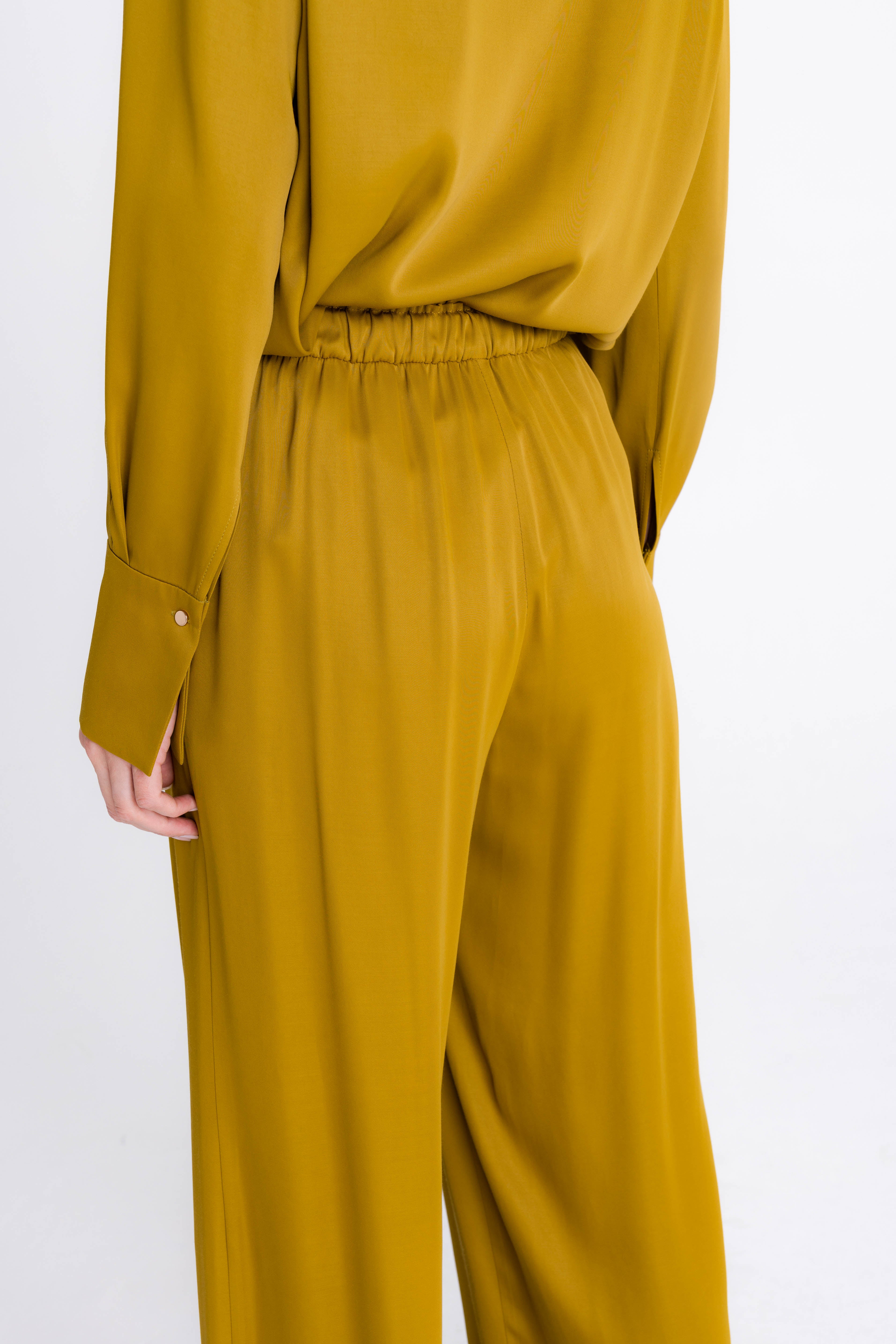 DARK MUSTARD WIDE-LEG TROUSERS