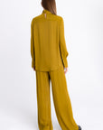 DARK MUSTARD WIDE-LEG TROUSERS