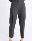 TAPERED GREY MELANGE TROUSERS