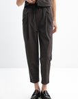 BROWN JOGGER TROUSERS WITH ELASTIC WAISTBAND