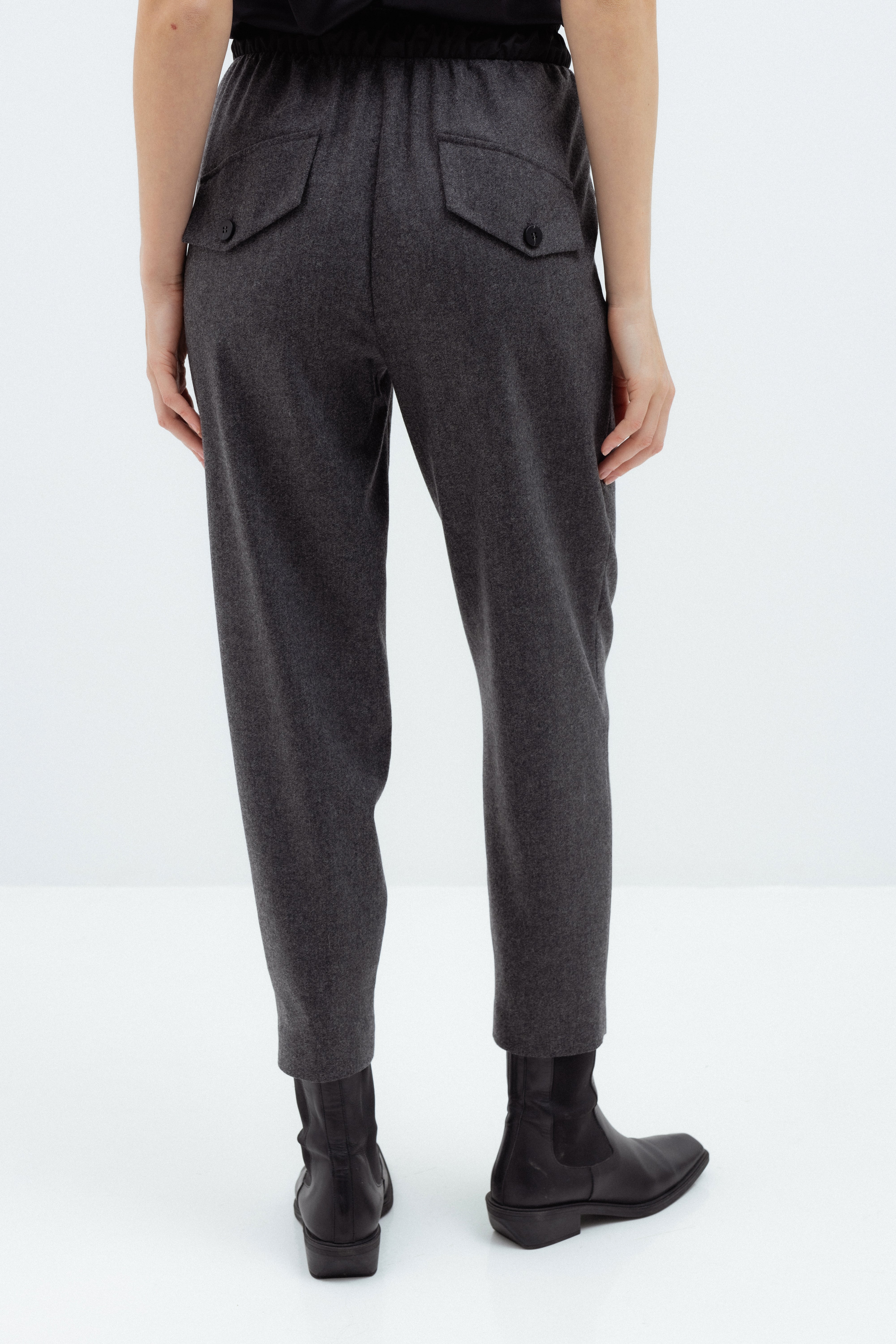 DARK GREY JOGGER TROUSERS WITH ELASTIC WAISTBAND