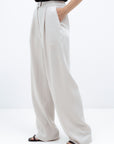 WIDE-LEG TROUSERS IN MILK