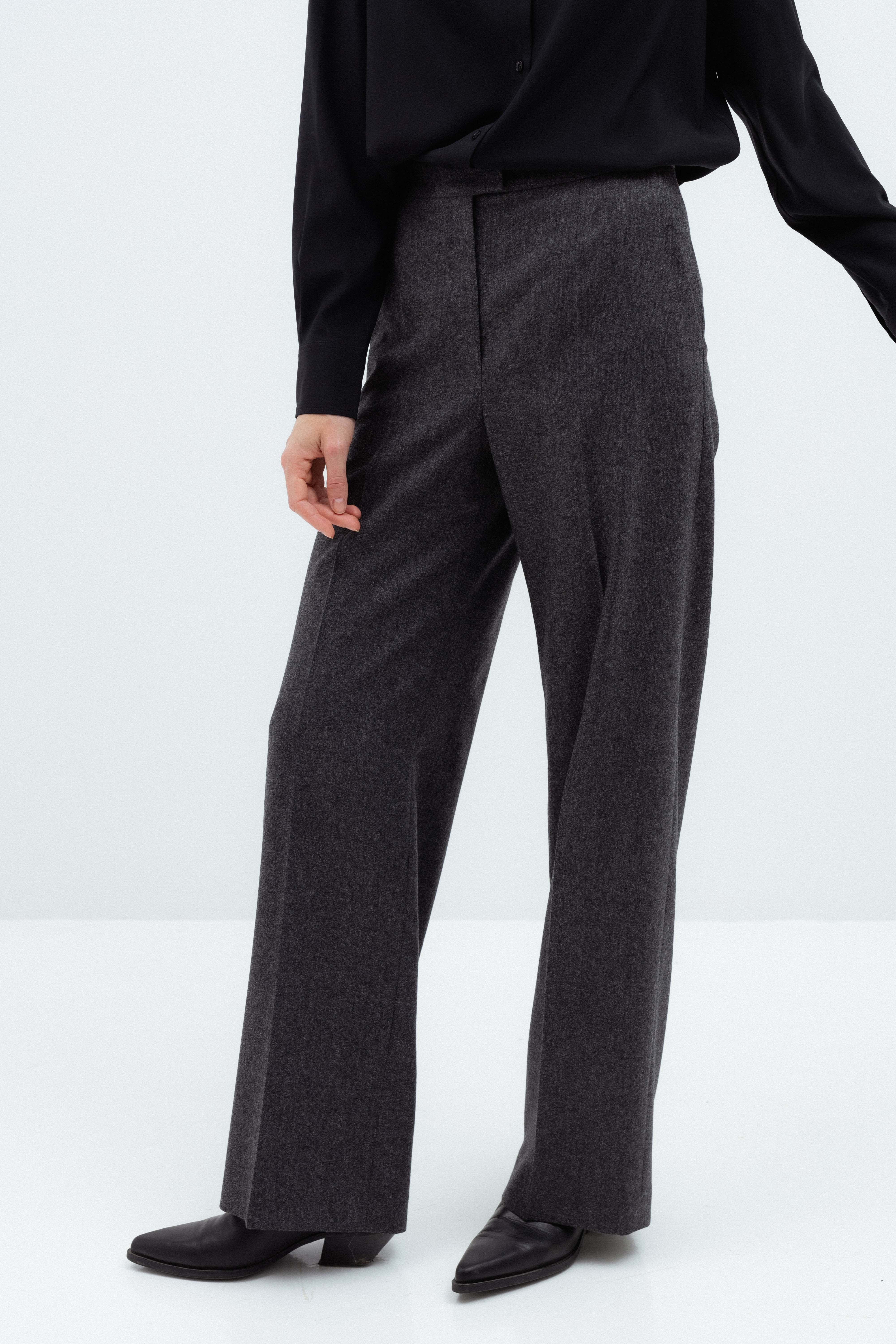 DARK GREY STRAIGHT TROUSERS