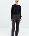 DARK GREY STRAIGHT TROUSERS