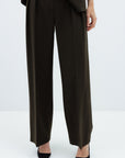 FOREST GREEN WIDE-LEG TROUSERS