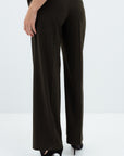 FOREST GREEN WIDE-LEG TROUSERS