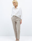 SLIM FIT TROUSERS IN LIGHT TAUPE