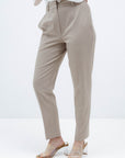 SLIM FIT TROUSERS IN LIGHT TAUPE