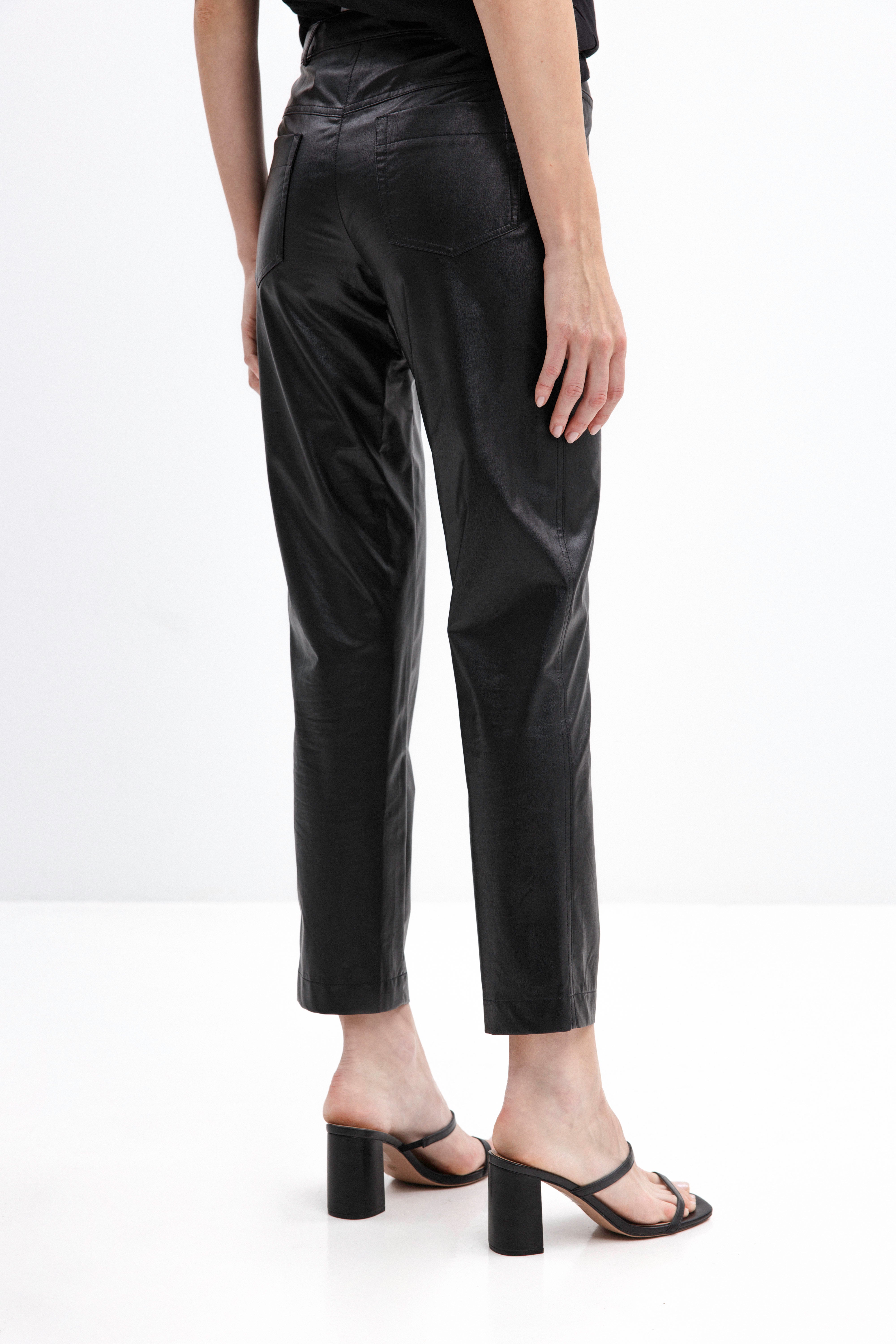 BLACK ECO LEATHER TROUSERS