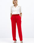 TAPERED SUIT TROUSERS IN RED