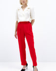 TAPERED SUIT TROUSERS IN RED