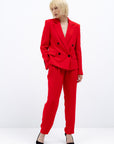 TAPERED SUIT TROUSERS IN RED