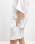 PYJAMA SHORTS IN BLUE STRIPES - UNISEX