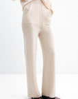 MILK KNITTED MERINO WOOL PANTS