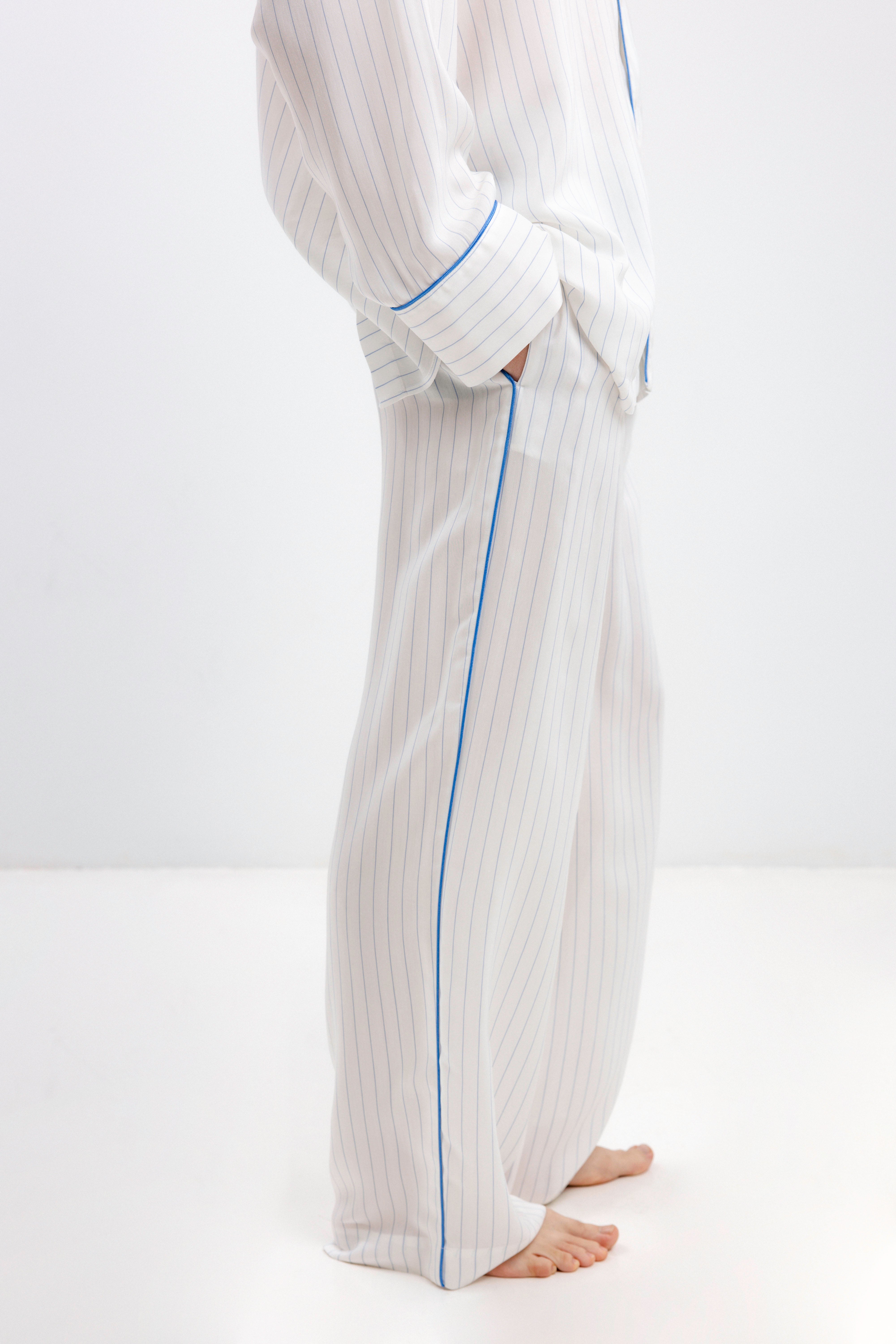 PYJAMA PANTS IN BLUE STRIPES - UNISEX