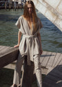 BELTED VEST IN LIGHT TAUPE