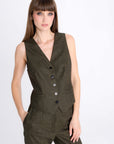 FOREST GREEN FITTED VEST