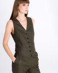 FOREST GREEN FITTED VEST