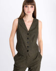 FOREST GREEN FITTED VEST