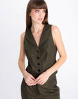 FOREST GREEN FITTED VEST