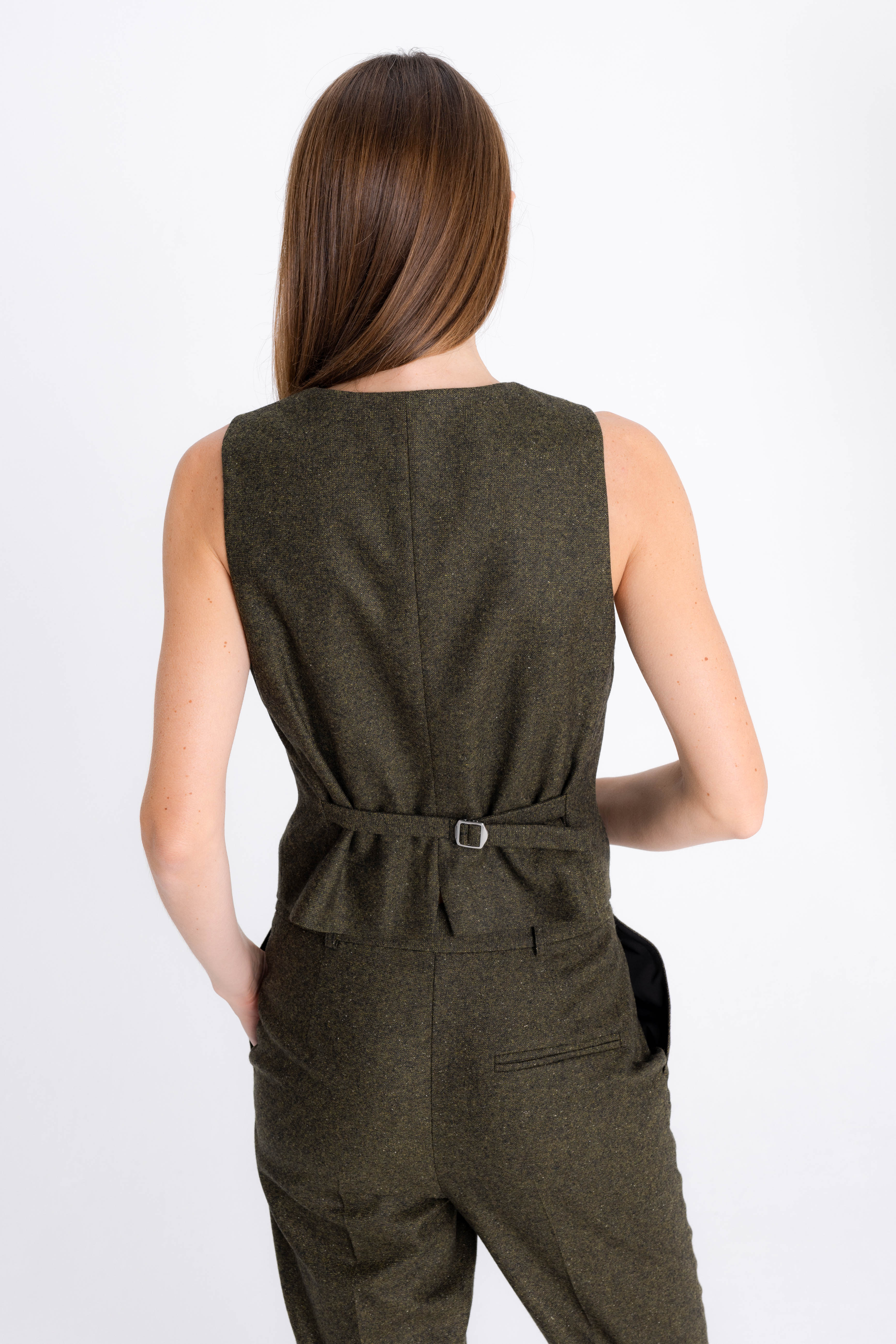 FOREST GREEN FITTED VEST