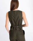 FOREST GREEN FITTED VEST