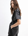 BLACK ECO LEATHER VEST